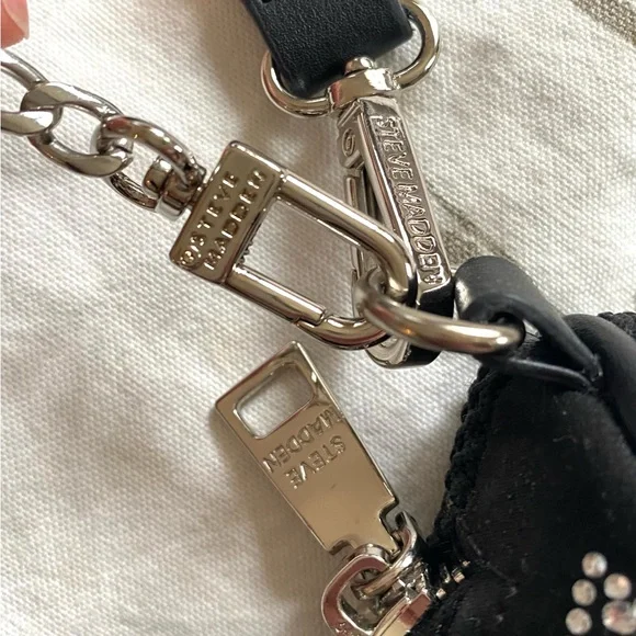 Steve Madden Rhinestone Bag with Adjustable Strap and Chain Strap 🤍🖤 - Picture 7 of 11